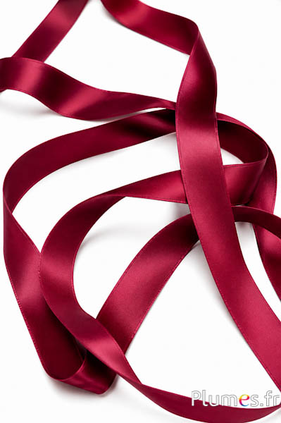 Nastro raso - larghezza 25 mm - bordò